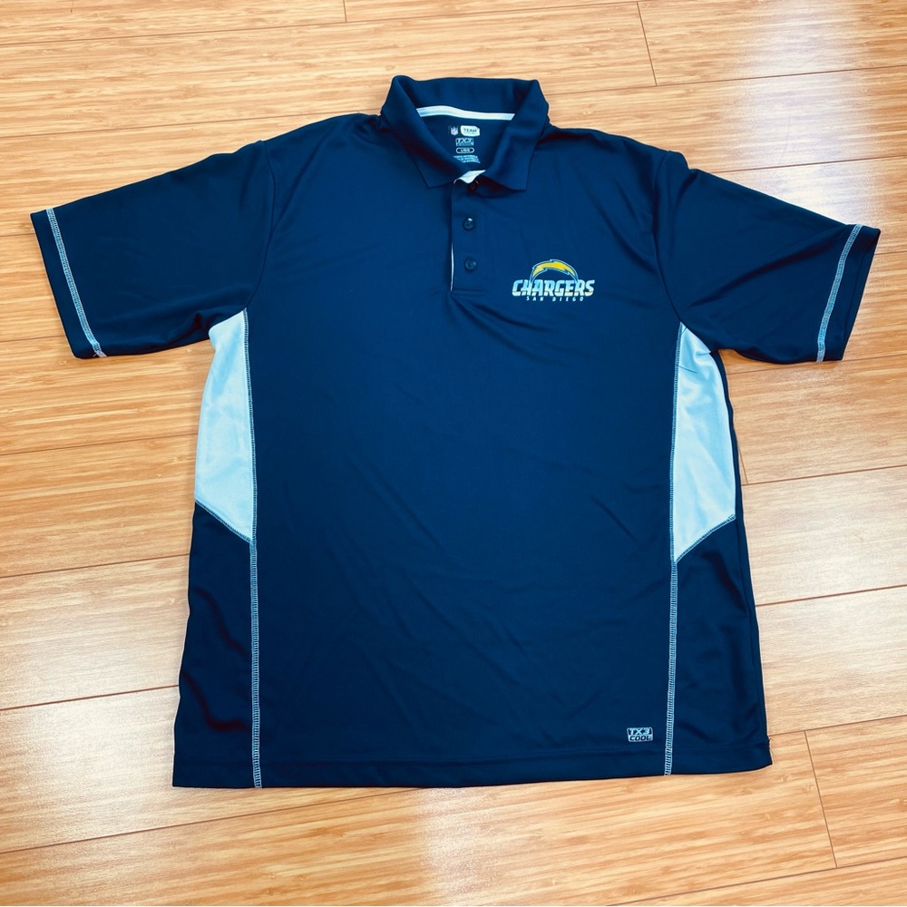 NFL SD Chargers Football Team Apparel TX3 Cool Navy White Polo Shirt Sz Large